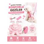 HAYHAYPETSHOP Tavşanlı Göğüs Tasması Seti Kedi & Küçük Köpek Yumuşak Peluş Sevimli Gezdirme Tasması + Kayış