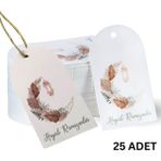 Hayırlı Ramazanlar Yazılı Hediye, Tebrik Kartı, Delikli Ambalaj Paketleme Etiketi, 4.5x7.5cm,25 Adet
