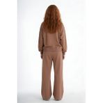 Haykids Kız Çocuk Yazı Baskılı Oversize Bol Paça Alt Üst Eşofman Takımı 6-7-8-9-10 Yaş - Kahverengi - 9 Yaş