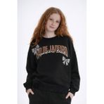 Haykids Kız Çocuk Yazı Baskılı Oversize Bol Paça Alt Üst Eşofman Takımı 6-7-8-9-10 Yaş - Siyah - 12 Yaş