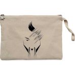 Hayko Cepkin Portre Krem Clutch Astarlı Cüzdan / El Çantası - 25x18cm