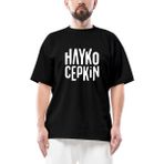 Hayko Cepkin Text Oversize Siyah Tişört - L