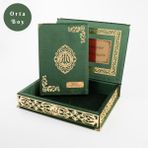 Hayrat Neşriyat Raşel Kutulu Hediyelik Kuran-I Kerim (Orta Boy, Yeşil, Şems Lafzatullah Gold Pleksi)