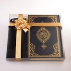 Hayrat Neşriyat Şal + Tesbih + Kuran Hediye Seti (Orta Boy, Standart Cilt, Siyah)