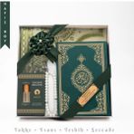 Hayrat Neşriyat Takke + Esans + Tesbih + Seccade + Kuran Hediye Seti (Hafız Boy, Yeşil)