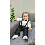 HAYTA Çocuk Takım Çocuk Salopet Takım Gömlekli Papyonlu Siyah