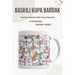 Hayta Kediler Baskılı Kupa Bardak - Kedili Kupa Bardak - 1 Adet - 199 ml