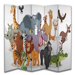 Hayvan Tasarımlı Özel Tasarım Paravan Room Divider 180 x 200 cm
