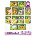 Hayvanlar Puzzle Magnet Seti 12 Adet, 24 Parça Dikkat Geliştiren Zeka Oyunu, Çocuk Oyalayan Oyuncak