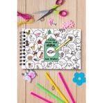 Hayvanlar Temalı Sticker Boyama Kitabı, 168LI Bullet Journal Sticker, Yetişkinler Için Boyama Kitabı - Beyaz