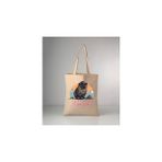 Hayvanlarımız Dağ Sıçanı Baskılı Ham Bez Omuz Çantası 35X40 cm - 35 x 40 cm - Ekru