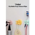Hayveys 1 Adet Silikon Yapışkanlı Klips Fiş Kablo Tutucu Askı