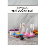 Hayveys 8 Parça Set Sızdırmaz Süt,mama Saklama Kabı Biberon Kurutucu Ve Şişe,biberon Temizleme Fırçası Bebek