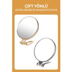 Hayveys Çift Yönlü Masaüstü Ayarlanabilir Ayna Rose Gold, Gümüş Makyaj Aynası