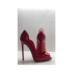Hayy Shoes Kırmızı Rugan Love Kare Burun Gizli Platformlu Stiletto Topuklu Ayakkabı