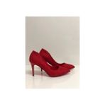 Hayy Shoes Kırmızı Süet Stiletto Topuklu Ayakkabı