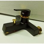 Hazal Saray Gold Desenli Siyah Mat Banyo Batarya