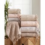 Hazangülü Collection Buldan Üretimi Çeyizlik Lüks Jakarlı Rodos 4'lü El/yüz Havlusu I 50X90 - 50 x 90 cm - Çok Renkli