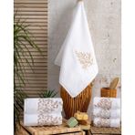 Hazangülü Collection Üretimi Çeyizlik Nakışlı Irem Pamuk 6'lı Mutfak Havlusu I 30X50 - 30 x 50 cm - Beyaz