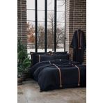 Hazar Çift Kişilik Nevresim Takımı %100 Organik Pamuk Saten Parça Boya Siyah 200x220 Cm