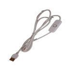 Hazar Led 100 cm 2 Amper Swich'li Açık Uçlu Anahtarlı Beyaz USB Kablo USB Erkek Kablo