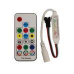 Hazar Led SP104E Müzik Denetleyici WS2811-WS2812 ARGB Pixel Led Kontrol Devresi 5-24V 17 Tuşlu RF Kumanda