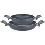 Hazar Pazar Gri 18-20 cm Granit Yanmaz Yapışmaz Çizilmez Yumurta Tavası Set