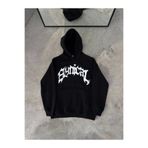 HAZEGO Üç İplik Kapşonlu Baskılı Oversize SweatShirt- Siyah