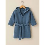 Hazel & Coral Çocuk & Bebek Bornozu Kapüşonlu Indigo Mavisi - 5 - 6 Yaş