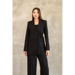 Hazel Kadın Siyah Yandan Bağlamalı Blazer Ceket