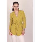 Hazel Kadın Yağ Yeşili Bel Bağlamalı Blazer Ceket