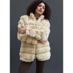 Hazelin Kadın Açık Krem Şık Peluş Suni Kürk Ceket HZL23W-DSB110061 - 40