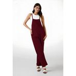 hazelin Kadın Bordo Ayarlanabilir Askılı Cepli Bol Paça Bahçıvan Tulum Hzl22s-bd170191