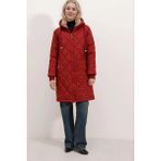 Hazelin Kadın Bordo Yeşili Kapitone Uzun Şişme Mont HZL22W-BD151381 - 36