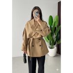 Hazelin Kadın Camel Premium Midi Boy Astarlı Kaşe Kaban HZL25W-BD191571 - 36