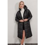 hazelin Kadın Kapşonlu Uzun Oversize Şişme Mont Hzl22w-bd151201