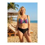 hazelin Kadın Siyah Fuşya Desenli Aksesuar Detaylı Bikini Takımı HZL26S-LC713048