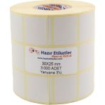 Hazır Etiketler Eko Termal Rulo Etiket 30MM x 25MM 3000 Adet