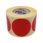hazır etiketler , hazır al hızlı al Kuşe Daire Renk Baskılı Çap Etiketi 50mm X 50mm Ölçülerinde Yuvarlak Çıkartma Sticker 500 Adet Kendinden Yapışkanlı Rulo Etiketi Barkod Yazıcılar ile Uyumlu 40mm Kuka Kağıt Bazlı Etiket (KIRMIZI)