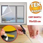 Hazır Sineklik Tek Kat Sök Tak Pratik Yıkanabilir Pencere Beyaz Kapı Sinekliği 75x125 Cm