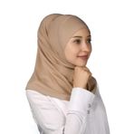Hazır Türban Pratik Eşarp Tesettür Hijab - Namaz Örtüsü, Koyu Bej