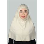 Hazır Türban Pratik Eşarp Tesettür Hijab - Namaz Örtüsü (XL) - Krem