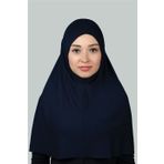 Hazır Türban Pratik Eşarp Tesettür Hijab - Namaz Örtüsü (XL) - Lacivert