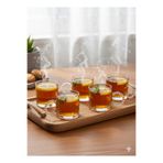 hazztasarım 6 Lı Cam Boncuk Kulplu Kahve Yanı Su Bardağı - 120ml