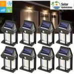 HB-700 Model 8'li Paket Dekoratif Güneş Enerjili Bahçe LED Ampül Hareket Sensörlü Bahçe LED Su Geçirmez 3 Mod'lu Solar Duvar LED