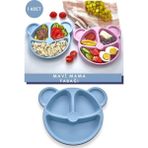 Hb Life Ayıcık Şekilli Mama ve Yemek Tabağı | Çocuk Yemek Tabağı | Figürlü Çocuk Tabağı - Mavi Renk 20CM