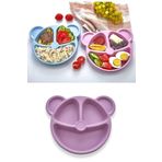 HB LİFE Ayıcık Şekilli Mama Ve Yemek Tabağı - Pembe Renk 20 Cm