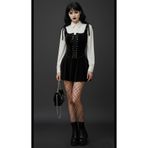 hb tasarım Süet Gothic Tarz Büstiyer, M, bstyrhb9, Siyah, Kadın
