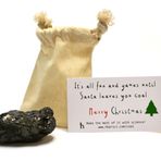 hBARSCI Noel Baba'nın Noel Kömürü ve Bilim Deneyi - Birinci Sınıf Pamuklu Çantada Büyük Orijinal Amerikan Kömürü Parçası (Yumurta/Golf Topu Boyutu, 6,3 cm x 5,08 cm x 3,8 cm) - Çorap Dolguları, Gag