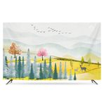 HBLZGBL 42", 55" İç TV Kapağı, Avrupa Tarzı TV Kapakları Polyester Kumaş Çevre Dostu Baskı ve Boyama Toz Geçirmez ve Düz Kavisli TV, Akıllı TV'ler için Su Geçirmez (Renk: A, Boyut: 78" )